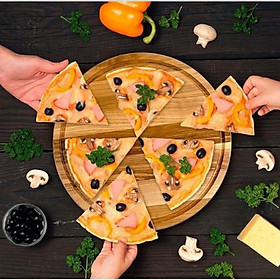 Mua Thớt gỗ teak hình tròn có rãnh R- 39 cm giá rẻ - Wood Cutting Boards Hàng Xuất Khẩu Châu Âu