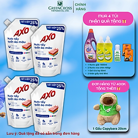 Combo Túi Nước tẩy quần áo màu đánh bay vết bẩn AXO 1200ml không mùi khó chịu
