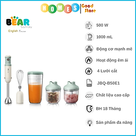 Máy Xay Cầm Tay Đa Năng BEAR JBQ-B50E1 Dung Tích 1L Công Suất 500W Bản Quốc Tế - Hàng Chính Hãng