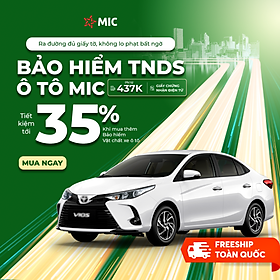 Bảo hiểm ô tô (TNDS bắt buộc) cho xe 4 - 5 chỗ ngồi, không kinh doanh, giấy chứng nhận điện tử - Bảo hiểm Quân đội MIC