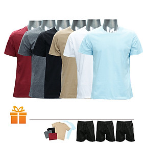 Bộ 6 áo thun cổ tròn nam và 3 quần đùi | TẶNG: 6 áo thun cổ tròn nam và 3 quần đùi