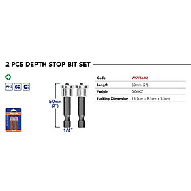 BỘ 2 MŨI VÍT NAM CHÂM GIỚI HẠN ĐỘ SÂU WSV5602 WADFOW - HÀNG CHÍNH HÃNG