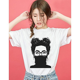 ÁO THUN NỮ UNISEX - In Hình CÔ GÁI BỊT MẶT siêu chất ATQC015