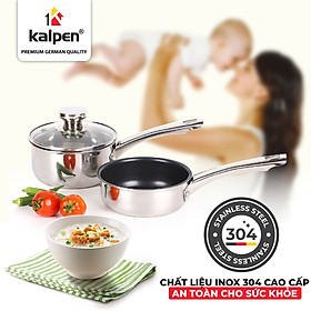 Mua Bộ Nồi Chảo INOX 304 Cao Cấp 3 Đáy Liền Khối Baby BB14 Chính Hãng KALPEN