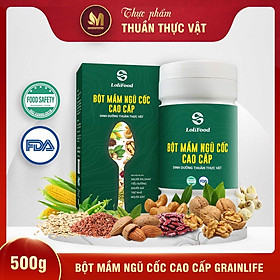 Bột Mầm Ngũ Cốc Cao Cấp Grainlife Lolifood 500g - Chống Táo Bón, Giảm Đường Huyết và Mỡ Máu, Tốt Cho Tim Mạch, Chống Lão Hóa, Đẹp Da, Cải Thiện Giấc Ngủ, Lợi Sữa Cho Mẹ Bầu và Sau Sinh - Người Tiểu Đường, Tim Mạch, Ăn Kiêng, Ăn Chay, Giảm Cân, Mẹ Bầu