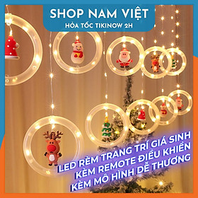 Dây LED Rèm Trang Trí Giáng Sinh 10 Chi Tiết Ngang 3m, Kèm Remote - Chính Hãng NAVIVU