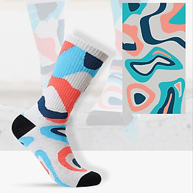 Colorful Patterned Crew Socks Funny Crazy Combed Cotton Socks
