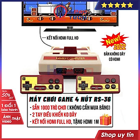 Mua Máy Chơi Game 4 Nút Không Dây  Điện Tử 4 Nút Rs-36 Cao Cấp  1000 Trò Chơi  Điều Khiển Không Dây 2.4G  Kết Nối Hdmi-H2Pro