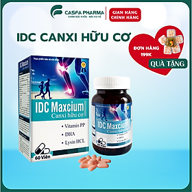 Canxi hữu cơ IDC Maxcium hỗ trợ phát triển chiều cao, giảm còi xương hữu cơ, hộp 60 viên