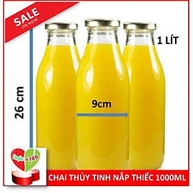 Chai thủy tinh đựng sữa, mật ong 1000ml (1 lít)