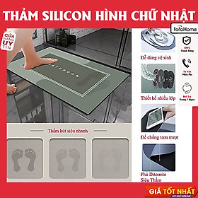 Mua Thảm Lau Chân Silicon Hình Chữ Nhật Cao Cấp Siêu Thấm Hút Nước Nhanh Kích Thước 40x60cm - Thảm Chùi Chân Đế Cao Su Chống Trơn Trượt Giao Màu Ngẫu Nhiên