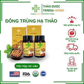 Đông Trùng Hạ Thảo Tây Tạng -Combo 2 Hộp (Made in USA) - Hoạt chất Polysacharide và Cordycepin/ Adenosine cao, giúp tăng đề kháng, hệ miễn dịch nhanh, bổ phổi, bổ thận, ngủ ngon, giảm mệt mỏi, chống lão hóa, tăng cường sinh lý