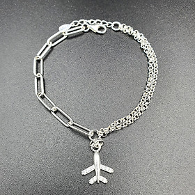 Lắc Tay Nữ Bạc Hiểu Minh LTU510 Máy Bay Nhỏ