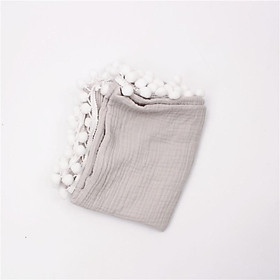 Hữu Cơ Cotton Muslin Chăn Đôi Gạc Tắm Bé Tua Rua Chăn Sơ Sinh Lớn Tã Đầm Bọc Cho Ăn Ảnh Đạo Cụ - 100-120CM