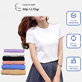 Áo Thun Nữ  Trơn Dáng Ôm Nhẹ Chất Liệu Premium Cotton 4 Chiều Màu Trắng Đen Thấm Hút Thoáng Mát