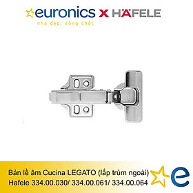 BẢN LỀ ÂM HAFELE CUCINA LEGATO LẮP TRÙM NGOÀI /334.00.030 - HÀNG CHÍNH HÃNG ( BỀ MẶT: INOX 304/ MẠ NIKEN SÁNG/ MẠ NIKEN ĐEN)