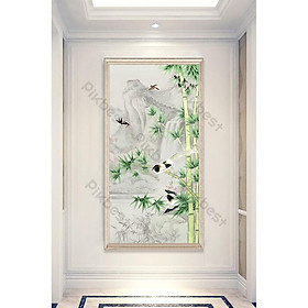 Mua Tranh dán tường Tranh 3D dán tường ALONe Sơn Thủy Hữu Tình Tre Xanh
