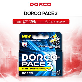 DORCO PACE 3 – Dao Cạo Râu Hàn Quốc 3 Lưỡi - Hộp 4 Đầu Cạo