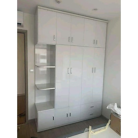 TỦ NHỰA ĐÀI LOAN 4 CÁNH CAO 2M4 KÈM TRANG TRÍ