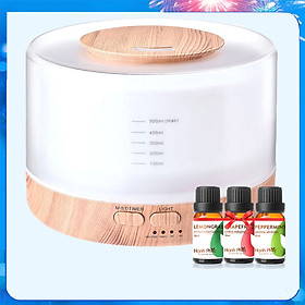 Máy Khuếch Tán Tinh Dầu Hạnh Phúc HP-02G Giúp Tỏa Hương Tinh Dầu, Tạo Độ Ẩm, Xông Phòng, Tặng Tinh Dầu Sả Chanh + Bạc Hà + Bưởi Hồng Hạnh Phúc (10ml)