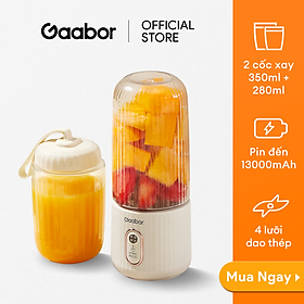 Mua Máy xay sinh tố cầm tay mini Gaabor FP03T-WH01A 350ml công suất 50W ly xay nhỏ gọn tiện lợi tích điện cổng sạc USB - Hàng chính hãng