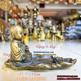 Mua Lư Xông Trầm Chú Tiểu Ngồi Lá Sen Bằng Đồng Phong Thủy