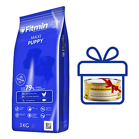 Thức ăn cho chó Fitmin Maxi Puppy - 3kg, dành cho chó trên 35kg và dưới 12 tháng tuổi