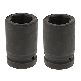 2pcs 6 Point 1 Inch Square Drive Deep Impact Socket Hand Ratchet Air Wrench