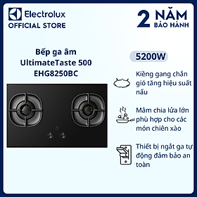 Mua  Free Giao lắp  Bếp ga âm Electrolux EHG8250BC 2 vùng nấu 80cm - Kiềng gang chắn gió  tiết kiệm năng lượng  thiết bị ngắt ga tự động  đánh lửa nhanh  Hàng chính hãng 