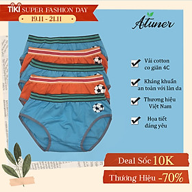 Set 5 quần lót tam giác bé trai ATUNER QLN025, quần chip bé trai từ 2-8 tuổi, vải cotton co giãn, chất liệu kháng khuẩn, an toàn với làn da, họa tiết dễ thươ