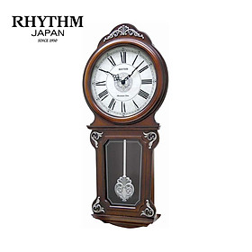 Đồng hồ treo tường Nhật Bản Rhythm CMJ380CR06 - Kt 33.0 x 59.5 x 10.0cm, 3kg Vỏ gỗ. Dùng PIN.