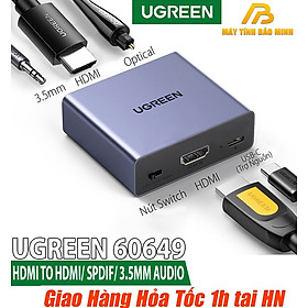 Mua Bộ chia âm thanh hình ảnh HDMI với cổng quang OPTICAL + 3.5mm 4K @ 30Hz Ugreen 60649 CM531 Hàng chính hãng