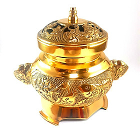 Mua XÔNG TRẦM ĐỒNG SONG CÁ C213 CAO 14CM TẶNG 3 NỤ TRẦM