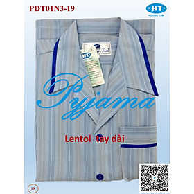 Bộ Pyjama HUONGTAM Lentol tay dài nam cao cấp(PDT01N6). Chất liệu vải Lentol loại tốt: mềm mại, thoáng mát, không phai màu