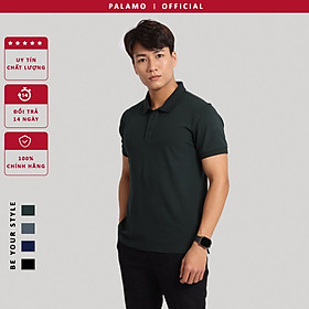 Áo phông polo nam Palamo classic, regular fit, cotton spandex / màu xanh rêu