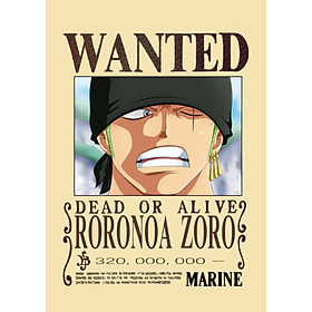 Poster Truy Nã Team Mũ Rơm Onepiece ZORO - bìa cứng kẹp sách A5 đẹp chất