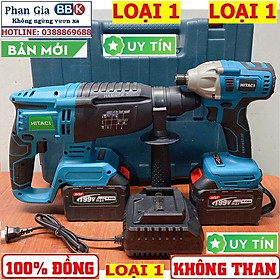 Bộ Combo 2 Máy Khoan Gồm Máy Khoan Đục Bê Tông Và Máy Chuyến Vít 199V - Động Cơ Không Chổi Than - Tặng Hộp Đựng