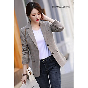 áo khoác vest blazer nữ kẻ caro chất đẹp