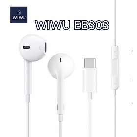 Tai nghe Wiwu Earbuds EB303 dành cho các thiết bị chân type c, với micro tích hợp, hỗ trợ gọi điện thoại, điều khiển nhạc - Hàng chính hãng