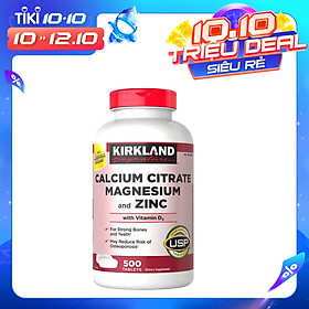 Viên Uống Kirkland Signature Calcium Citrate Magnesium And Zinc with