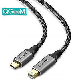 Cáp chuyển đổi QGeeM USB Type C 3.1 sang Mini DisplayPort 4K 60HZ HDTV dài 1.2m cho Macbook, Sansung S8-Hàng Chính Hãng