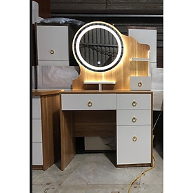 Mua Bàn trang điểm gương có đèn Led cảm ứng  4 ngăn kéo màu 195  gỗ MDF phủ melamine