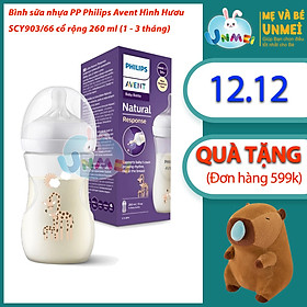 Bình sữa Philips Avent mô phỏng tự nhiên họa tiết Hươu cao cổ 260ml (SCY903/66, 1M+)