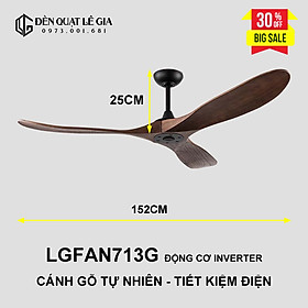 Mua  GIẢM GIÁ SỐC  Quạt Trần Phong Cách Indochine LGFAN713G - Gỗ Óc Chó | Quạt Trần Đẹp