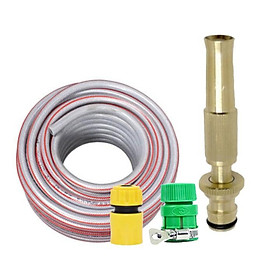 Mua Bộ Dây và Vòi Phun Xịt Nước Rửa Xe Tưới Cây Tăng Áp Lực Nước 587576-1 (cút nối xanh- dây xám)