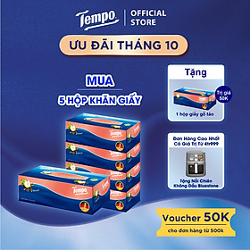 Khăn Giấy Hộp Rút Cao Cấp Tempo - 3 lớp bền dai, không kích ứng da - Thương hiệu Đức, Hương Gỗ táo Giao Bao Bì Tết