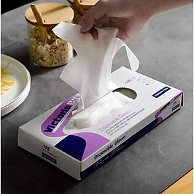 Mua ( Hộp 100 cái ) Găng tay VictoriaBay găng tay cao su làm bếp vệ sinh siêu dai chất liệu TPE không mùi