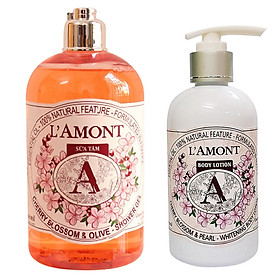 Combo Chăm Sóc Da Sữa Tắm (500ml) Và Sữa Dưỡng Thể (250ml) L'amont En Provence Cherry Blossom 