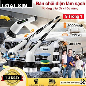 Chổi Cọ Điện MX 9in1 Loại Xịn – Rửa Sạch Ô Tô, Cửa Kính, Nhà Bếp, Nhà Tắm, Kèm Đủ Phụ Kiện