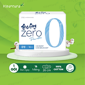 BĂNG VỆ SINH KLEANNARA ZERO SIZE M (26CM) - 16 MIẾNG